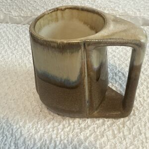 1 Rodolfo Padilla Coffee Mug Cup Stoneware Drip Art Pottery  Signed Rectangular
